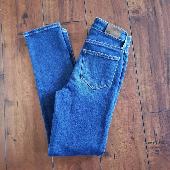 Paige Dark Wash Hoxton Slim Hampton Stretch Mid Rise Women's Blue Jeans Size 24 - Picture 7 of 13